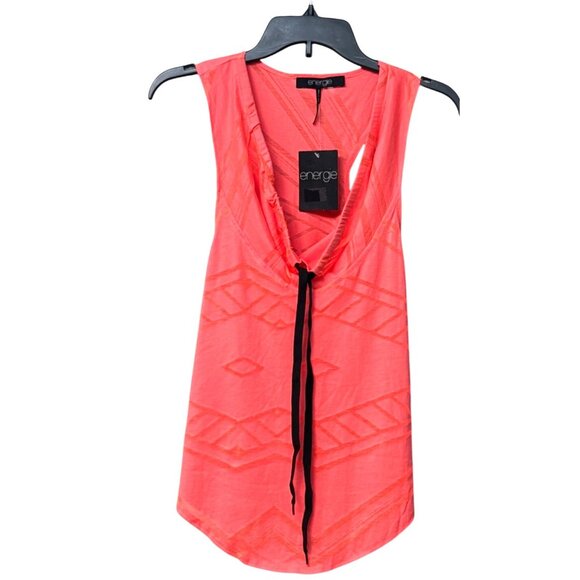 Energie Active Juniors' Diana Cowl-Neck Burnout Tank Top , Coral, - Picture 4 of 12